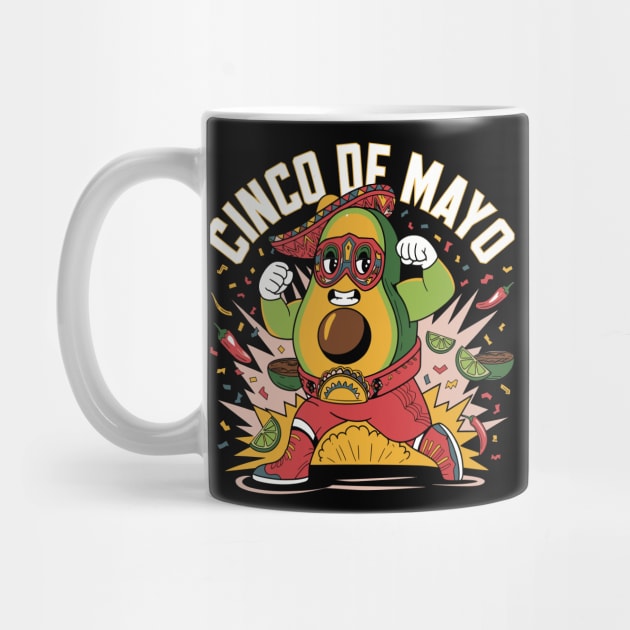 Funny Avocado Wrestler Design Cinco de Mayo Costume Men Women by ism's Store